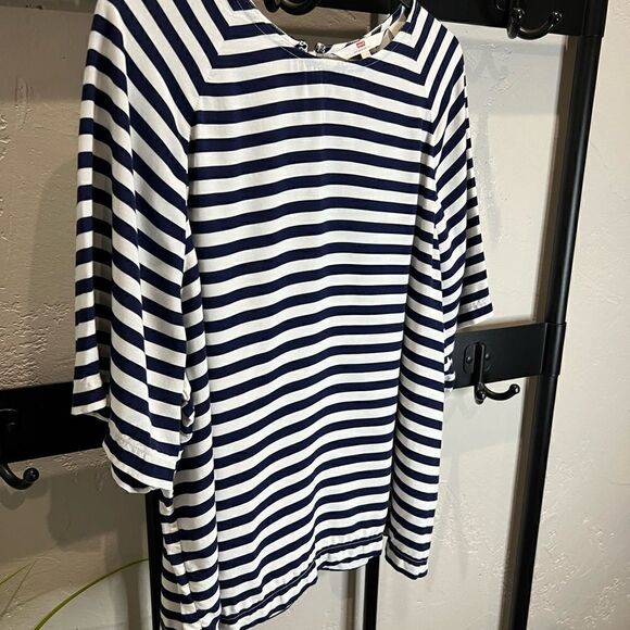 Levi’s blouse blue white stripes oversized size small - Picture 5 of 11